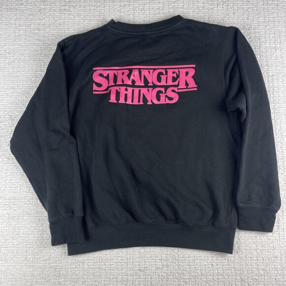 Netflix Stranger Things Fade Girls Graphic Sweatshirt Crewneck Black Size Med - Picture 12 of 16